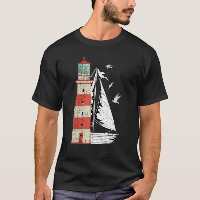 Camiseta Gaviotas de vela Marítima Náutica Luz oceánica (Anverso)