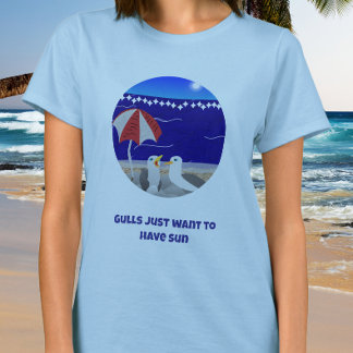 Camiseta Gaviotas Solo Quieren Tener Sol Gaviota Divertida