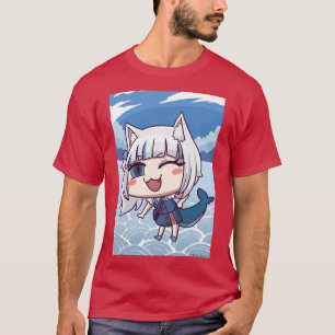 Camiseta Gawr Gura gato en el estilo de los tontos de abril