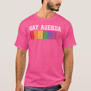 Camiseta Gay Agenda T-Shirt Orgullo Amor LGBT Tee