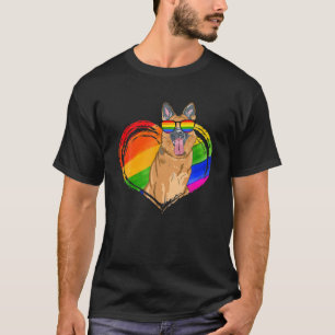 Camiseta Gay amante de la mascota del corazón del arcoiris