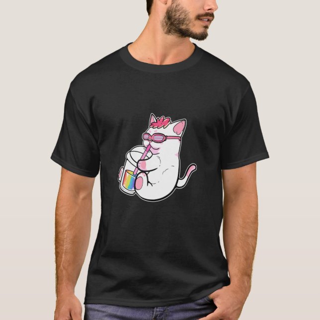 Camiseta Gay Anime Gato Chica Burbuja Tea Manga Figura Boba (Anverso)