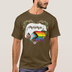 Camiseta Gay Bandera del Orgullo LGBTQ Mama Con Progreso