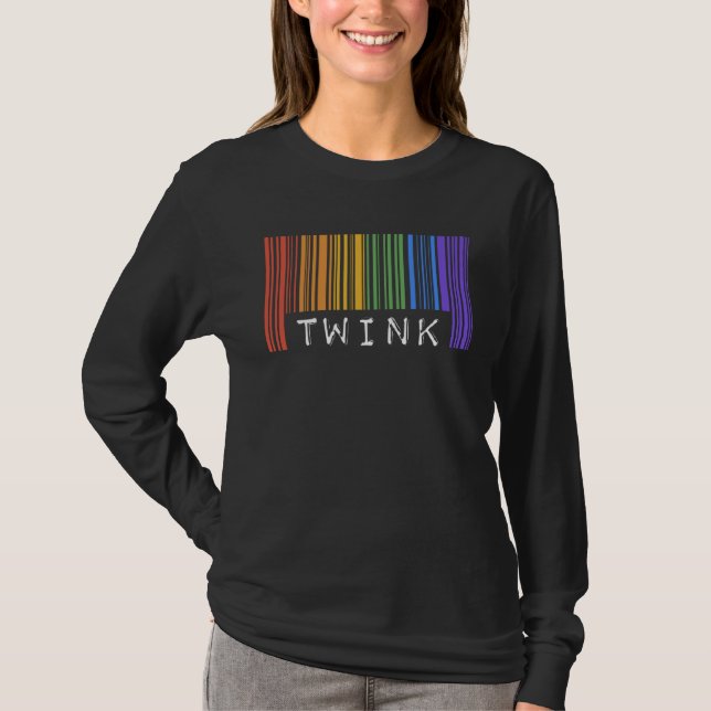 Camiseta Gay Barcode Twink  Trendy Rainbow Pride Flag Month (Anverso)
