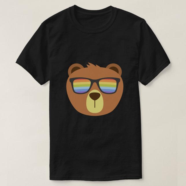 Camiseta Gay Bear Lgbt Gafas de sol Arcoiris  (Diseño del anverso)