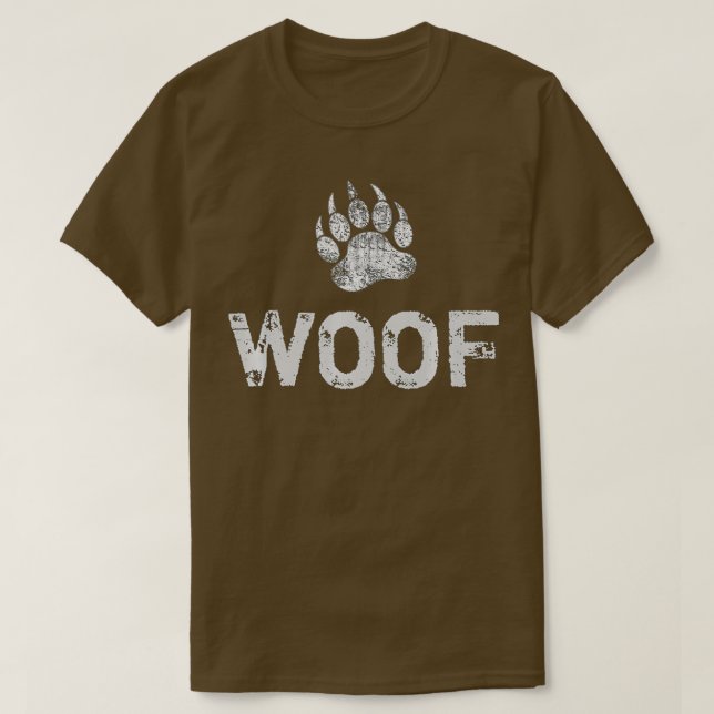 Camiseta Gay Bear Pride distressed Bear Paw WOOF Premium  (Diseño del anverso)