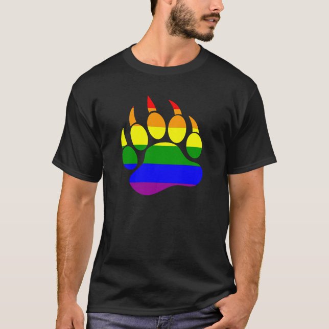 Camiseta Gay Bears Primo Rainbow Flag Bear Paw (Anverso)