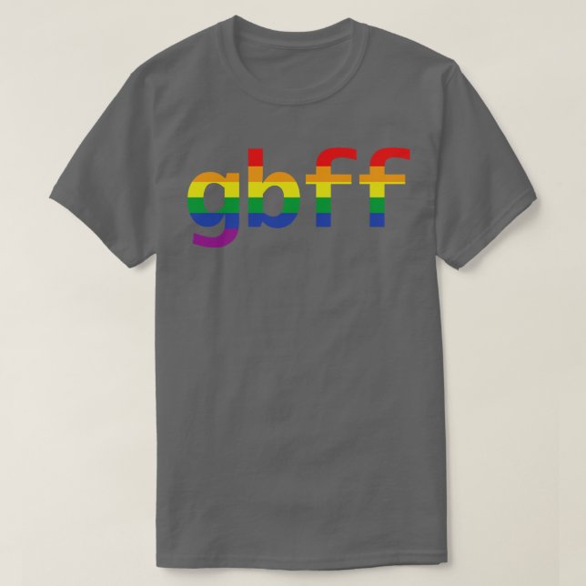 Camiseta Gay BFF Typografía Orgullo arcoiris (Diseño del anverso)