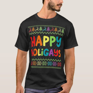 Camiseta Gay Christmas Funny LGB Happy Holigays Rainbow Par