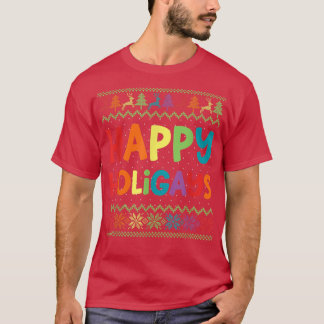 Camiseta Gay Christmas Funny LGBT Happy Holigays Ugly Rainb