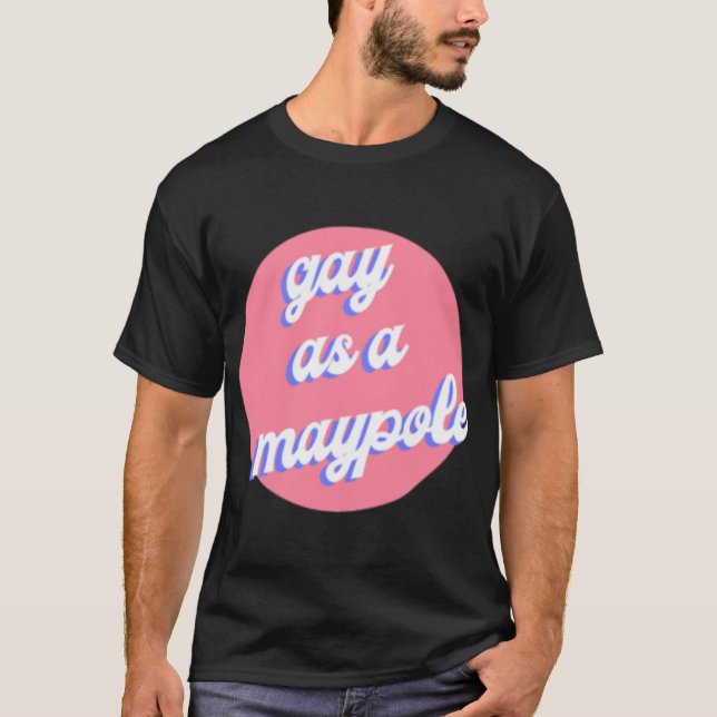 Camiseta Gay como maypolo - ROJO BLANCO Y ROYAL BLUE (Anverso)
