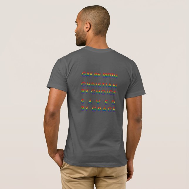 Camiseta Gay De Fe Queer Por Nacimiento (Reverso completo)