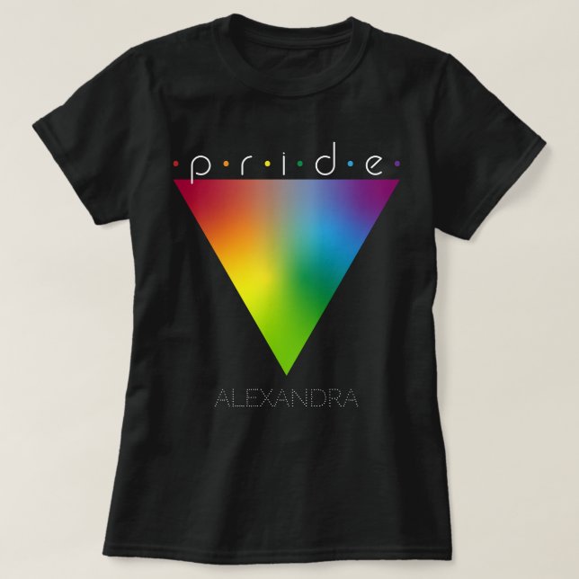 Camiseta Gay de orgullo LGBTQ Queer trendy nombre triángulo (Diseño del anverso)
