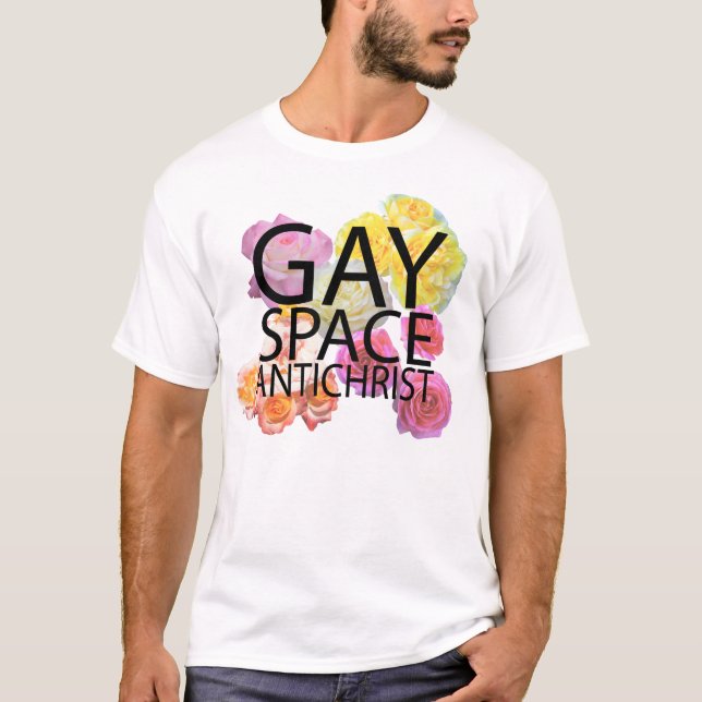 camiseta gay del antichrist del espacio (Anverso)