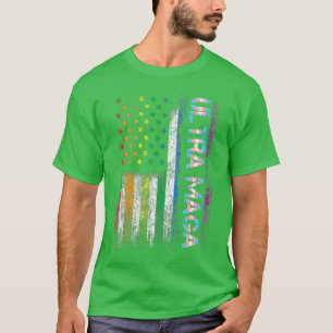 Camiseta Gay del Orgullo LGBT Ultra Maga para Trump Bandera