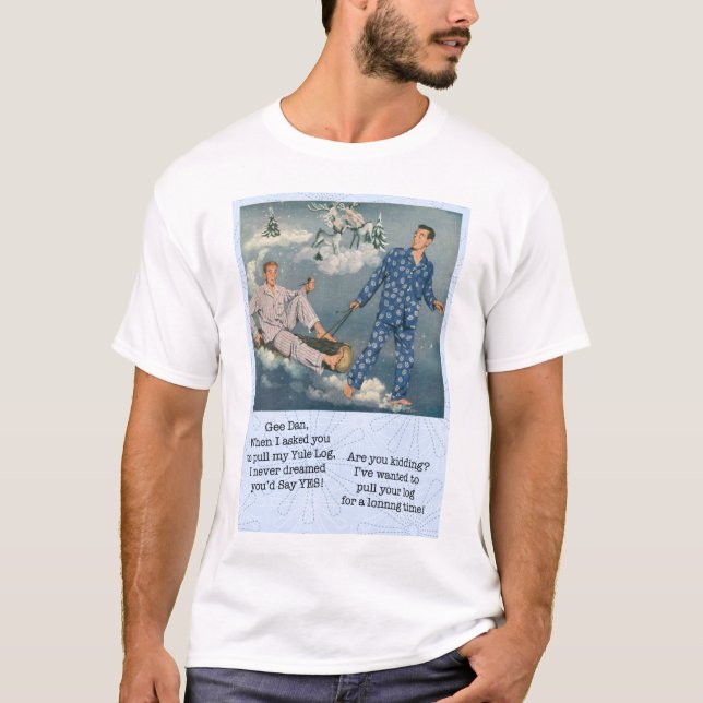 Camiseta gay divertida del registro de Yule (Anverso)