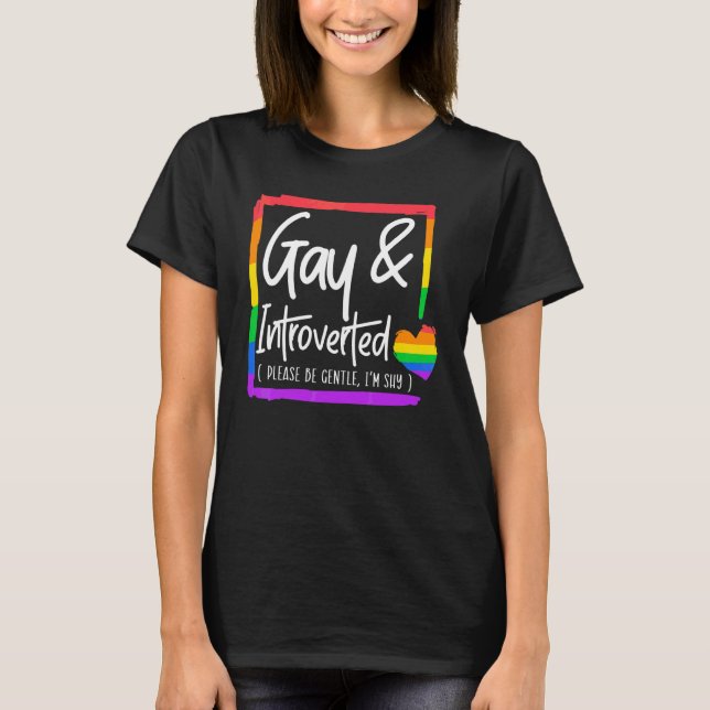 Camiseta Gay e introvertido, por favor sé amable, soy tímid (Anverso)