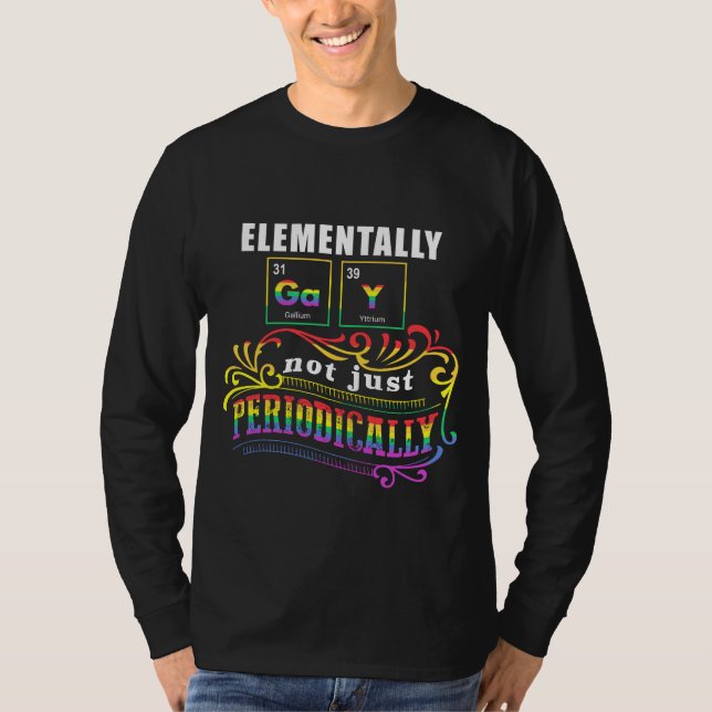 Camiseta Gay Elemental No Sólo Periódicamente (Anverso)
