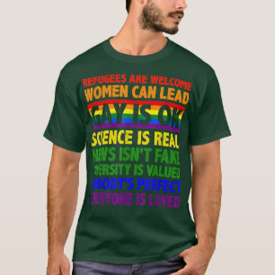 Camiseta Gay está bien Refugiados son bienvenidos Las Mujer