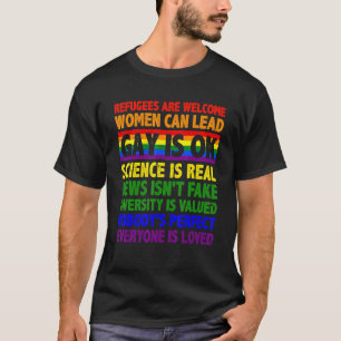 Camiseta Gay está bien Refugiados son bienvenidos Las Mujer