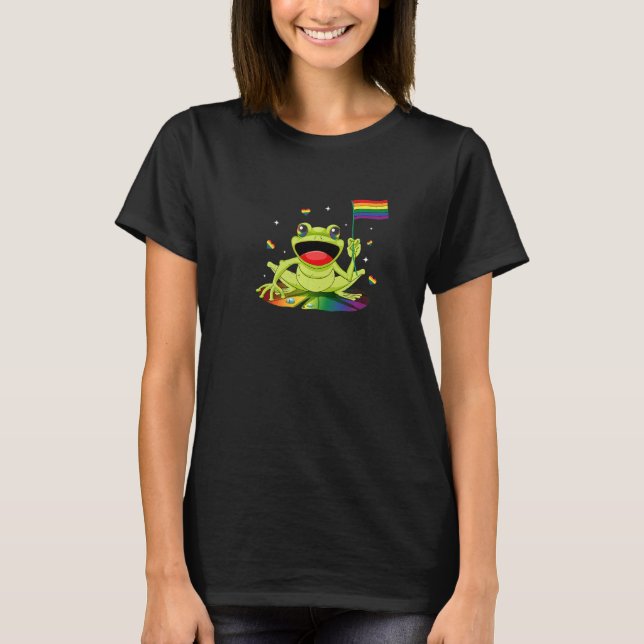 Camiseta Gay Frog LGBT Pride Month Support (Anverso)