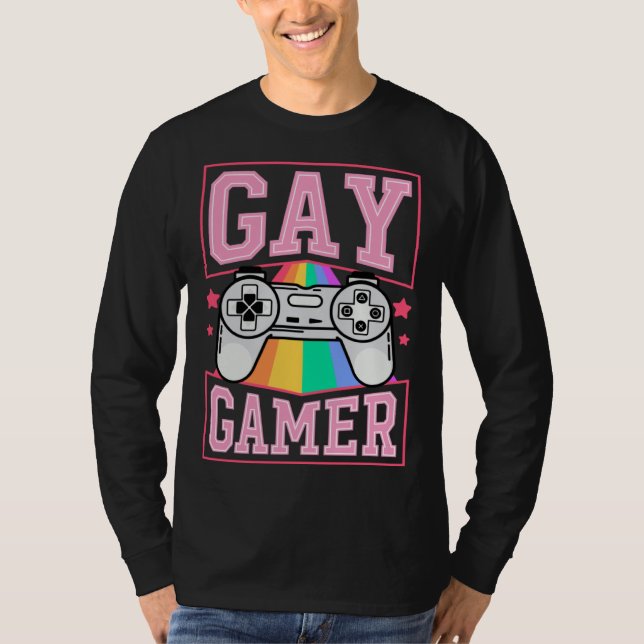 Camiseta Gay Gamer Gaymer Video Games Rainbow LGBTQ Pride N (Anverso)