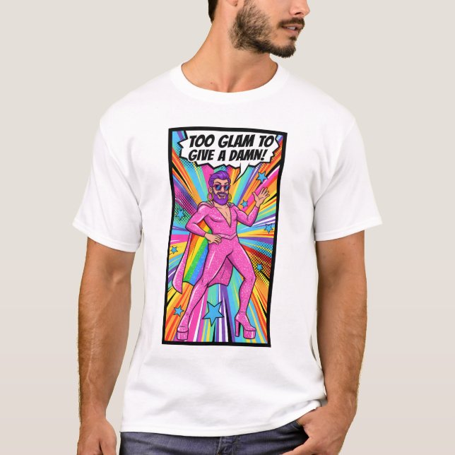 Camiseta GAY GLAM T-Shirt | Gay Pride Shirt for Men | LGBTQ (Anverso)
