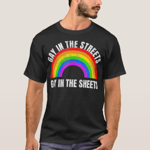 Camiseta Gay Gracioso En Las Calles Gay En La Hoja Gay Pri