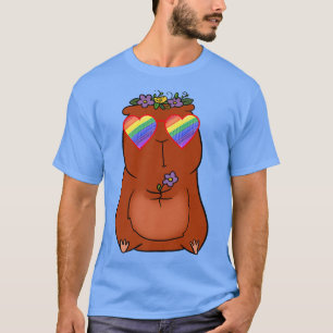 Camiseta Gay Guinea Pig Flowers Girls LGBTQ Pride Rainbow S