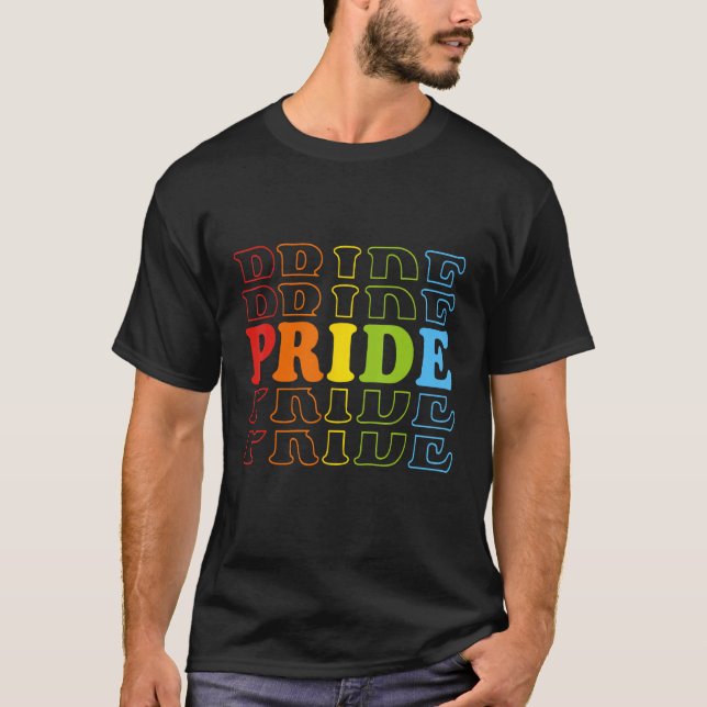 Camiseta Gay Lesbian Pride Rainbow Flag LGBT Happy Pride Mo (Anverso)