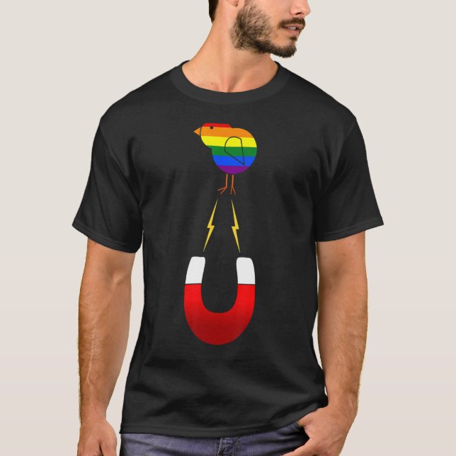 Camiseta Gay Lesbiana Bisexual Chick Magnet Baby Pun (Anverso)