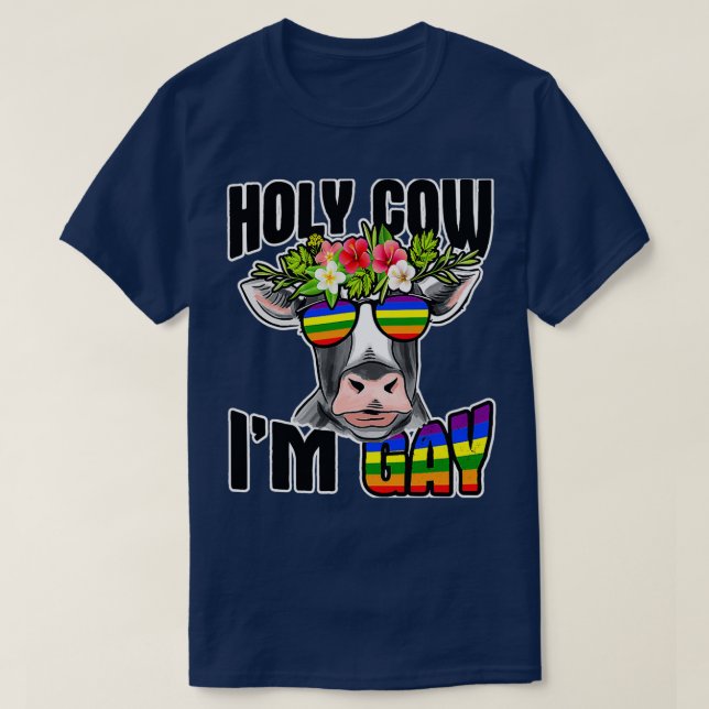 Camiseta Gay Lgbt Cow Farmer Cow Animal Lover  (Diseño del anverso)