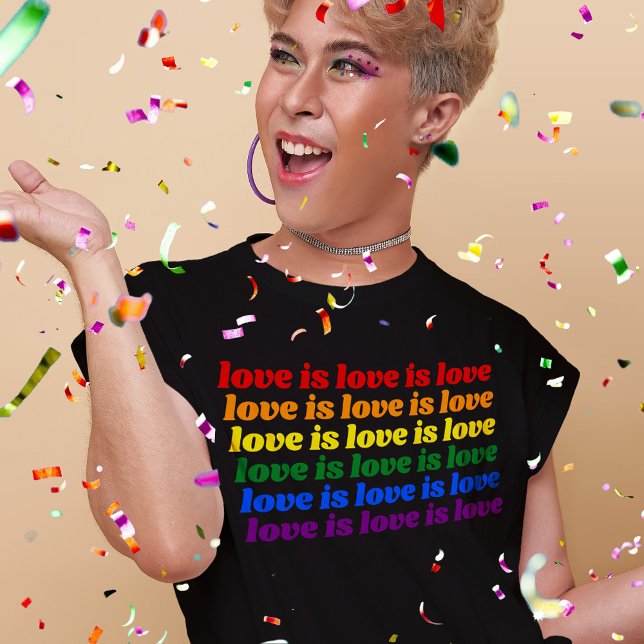 Camiseta Gay LGBT La bandera del orgullo arcoiris del amor  (In Situ)