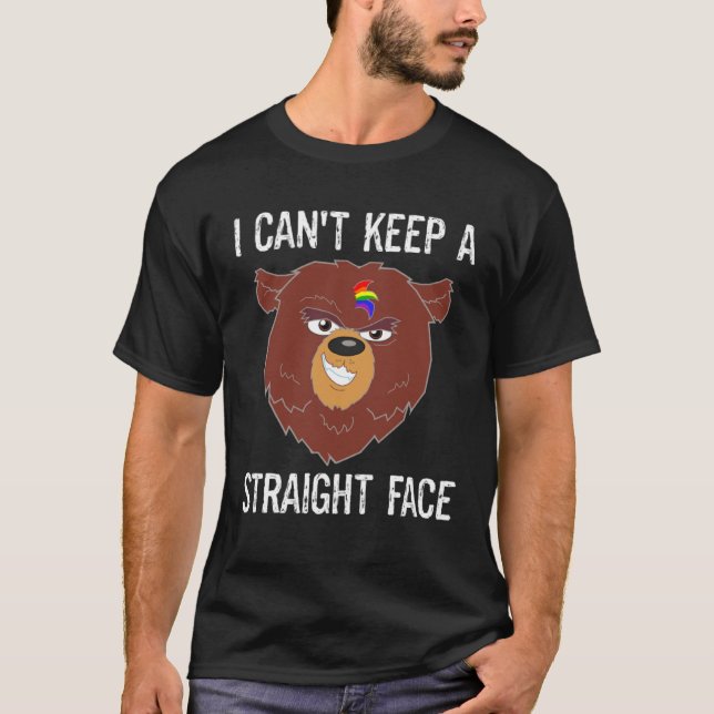 Camiseta Gay LGBTQ Pride Can t Keep A Straight Face Cute Be (Anverso)
