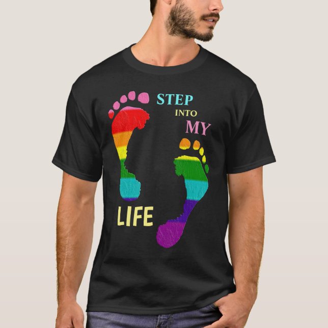 Camiseta Gay LGBTQ Rainbow Pride Mes Paso a Mi Vida (Anverso)