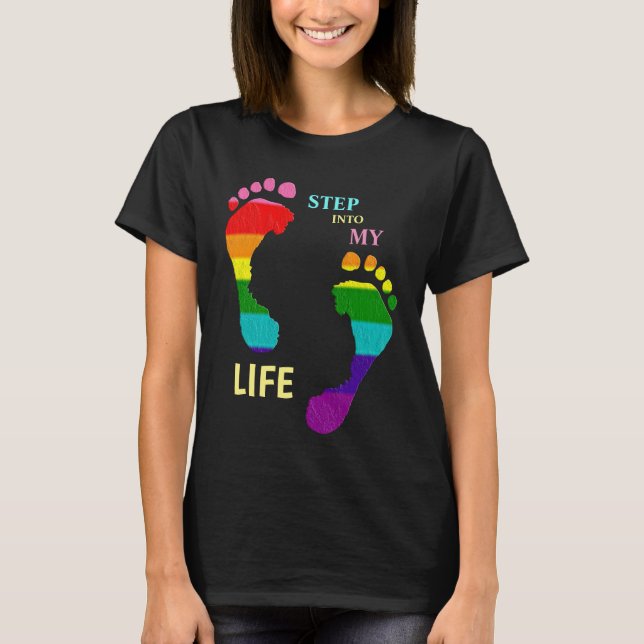 Camiseta Gay LGBTQ Rainbow Pride Mes Paso a Mi Vida (Anverso)