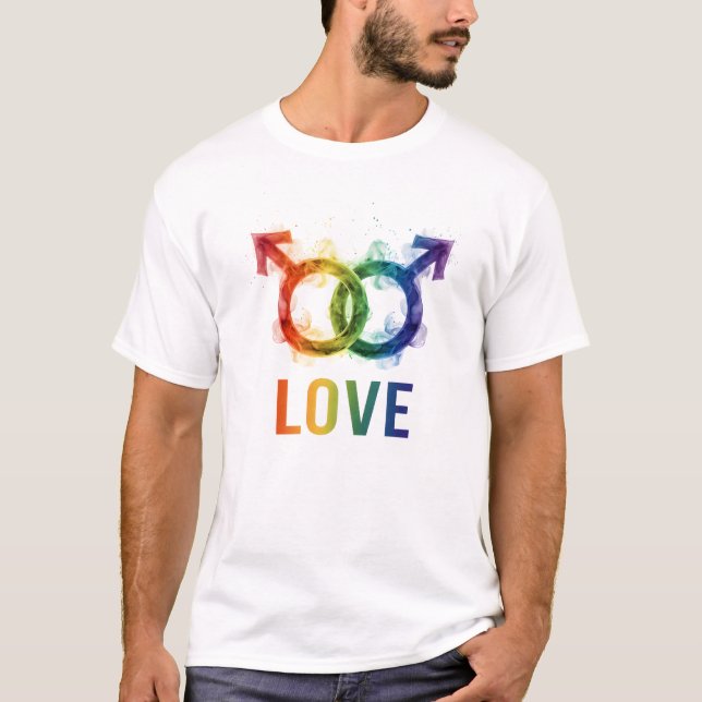 Camiseta GAY LOVE T-Shirt | Gay Pride Shirt for Men | LGBTQ (Anverso)