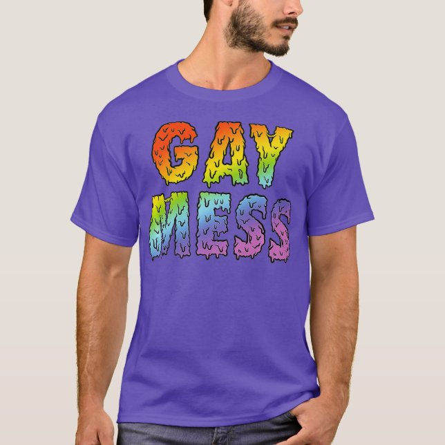 Camiseta Gay Mess Rainbow Funny Desagradable Queen Pride Pr (Anverso)