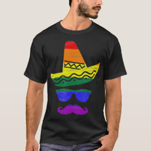 Camiseta Gay Mexicano de Arcoiris Mustache LGB Regalo del O