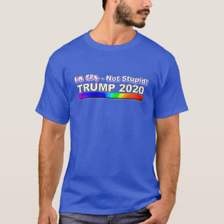 Camiseta Gay Not Stupid - Pro Trump - Azul