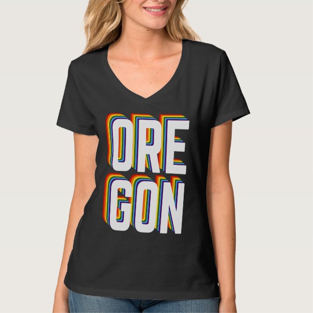 Camiseta Gay Oregon Pride LGBTQ, Gay Pride , Queer Oregon R (Anverso)