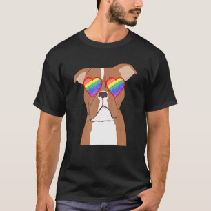 Camiseta Gay Pitbull Lgbtq Stube Pittie Mamá Rainbow Sungla