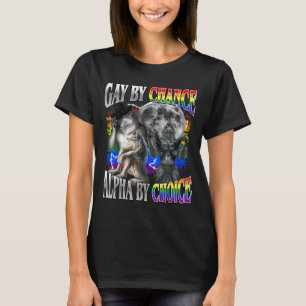 Camiseta Gay por casualidad alfa por elección alfa lobo sig