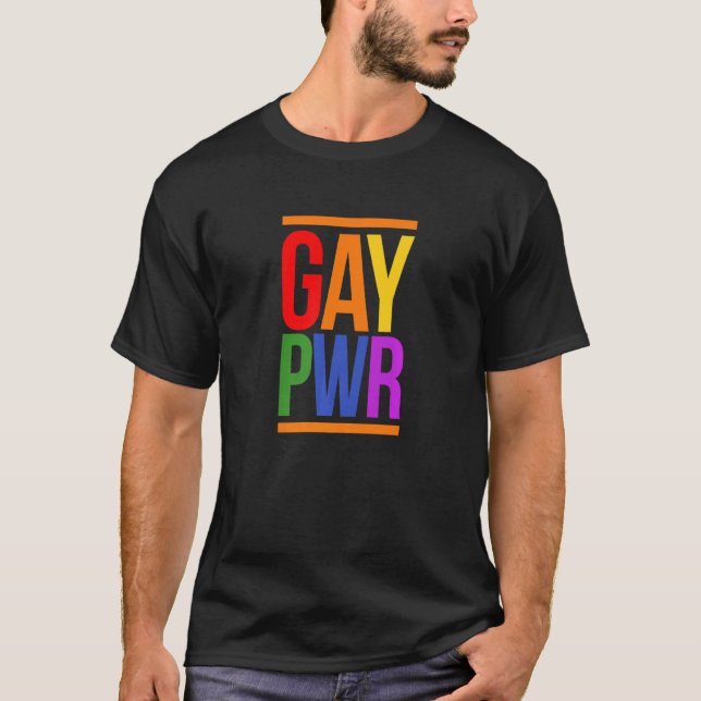 Camiseta Gay Power Pwr Lgbt Bisexual Orgullo gay Mes (Anverso)