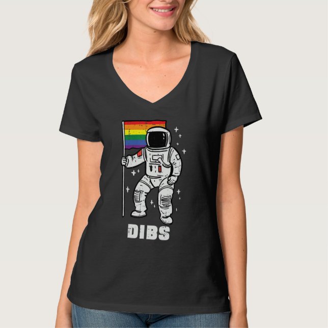 Camiseta Gay Pride Astronaut Rainbow Flag Lgbtq Space Men W (Anverso)