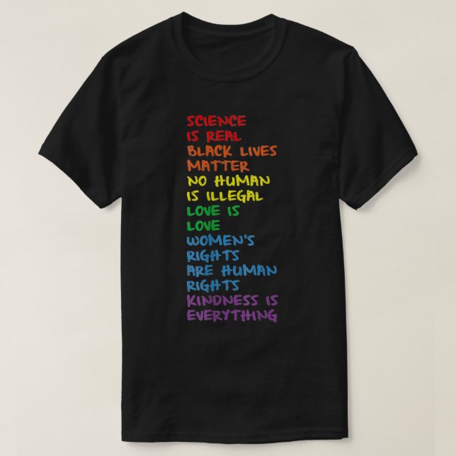 Camiseta Gay Pride BLM Science Is Real LGBTQIA+ Equality Lo (Diseño del anverso)