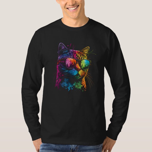 Camiseta Gay Pride Cat Animal  LGBT Pride Month Cute Equali (Anverso)