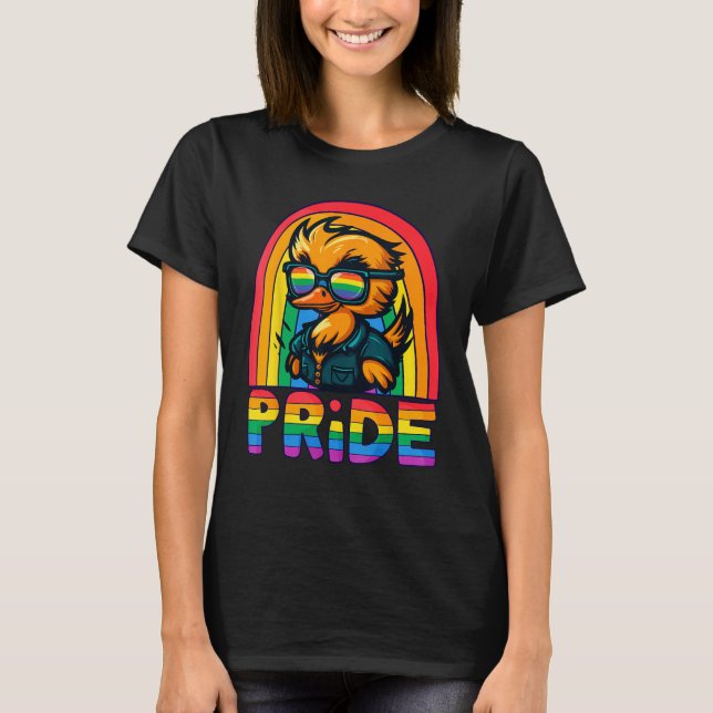 Camiseta Gay Pride Duck LGBT Cute Duck Rainbow LGBT Gay All (Anverso)