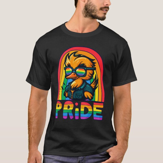 Camiseta Gay Pride Duck LGBT Cute Duck Rainbow LGBT Gay All (Anverso)