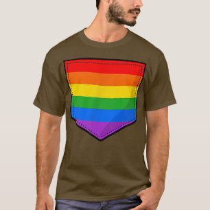 Camiseta Gay Pride Flag Pocket T Shirt LGBTQ Novelty Rainb